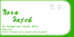 nora hajek business card